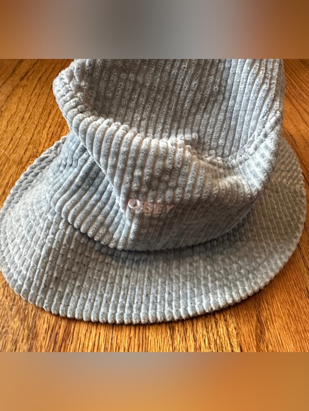 Obey Light Blue Gray Corduroy Bucket Hat